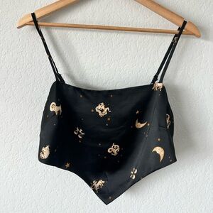 Forever 21 Black Zodiac Print Crop Tank